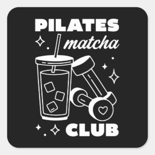 Adesivo Quadrado turma de grupo do clube de amantes de Pilates e ma
