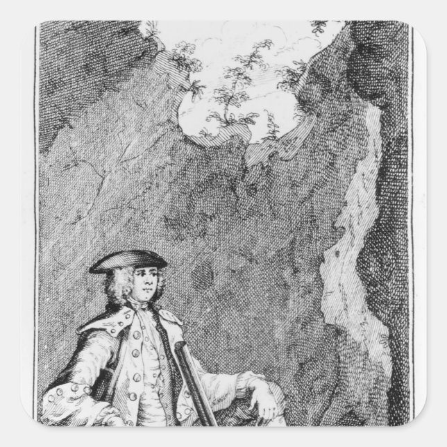 Adesivo Quadrado Turpin se escondeu em uma caverna (Frente)