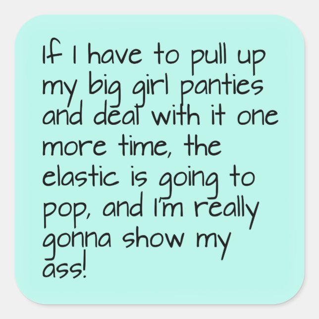 Adesivo Quadrado Turquesa Azul Vestido Paneques de Garota Grande Di (Frente)