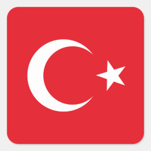 Adesivo Quadrado Turquia Flag Sticker
