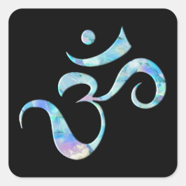 Adesivo Quadrado Turquoise Marbled Om