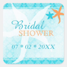 Adesivo Quadrado Turquoise Orange Beach Chá de panela