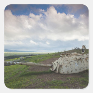 Adesivo Quadrado Turret de tanques israelenses aponta para Qunietra