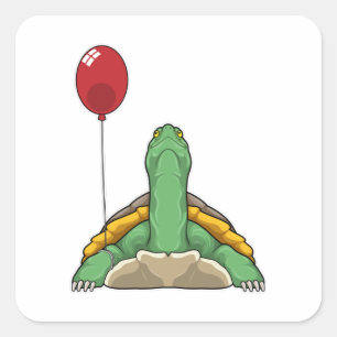 Adesivo Quadrado Turtle Balloon