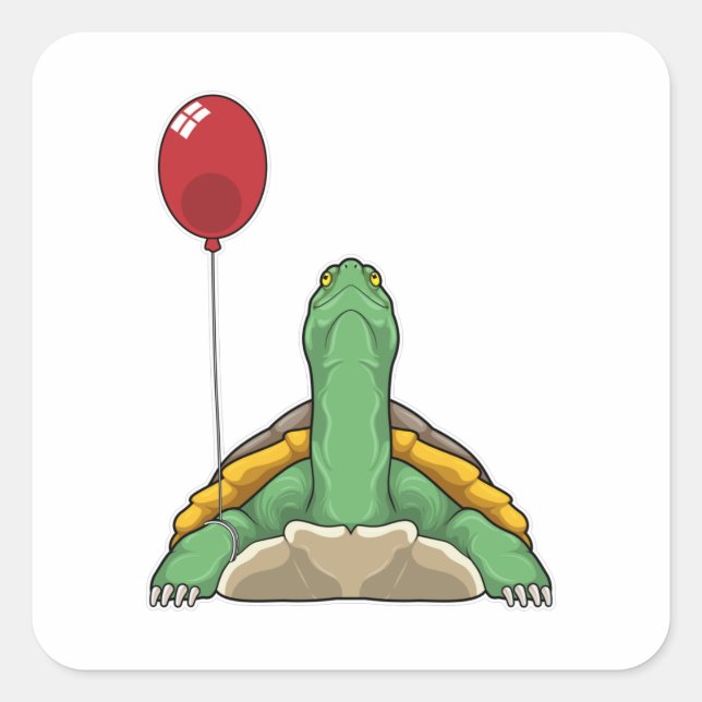 Adesivo Quadrado Turtle Balloon (Frente)