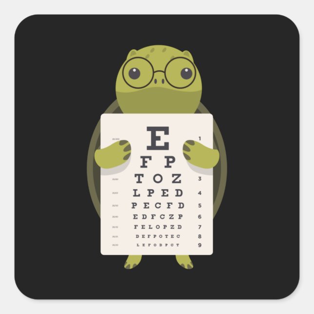Adesivo Quadrado Turtle Eye Chart (Frente)