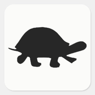 Adesivo Quadrado Turtle Silhouette