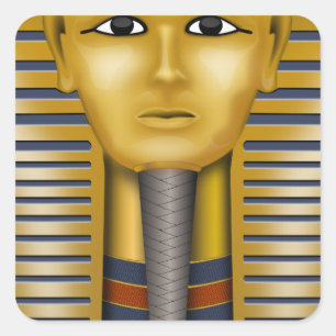 Adesivo Quadrado Tutankhamun - Máscara Egípcia