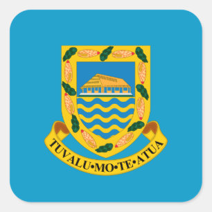 Adesivo Quadrado Tuvalian Casaco de Armas, Tuvalu