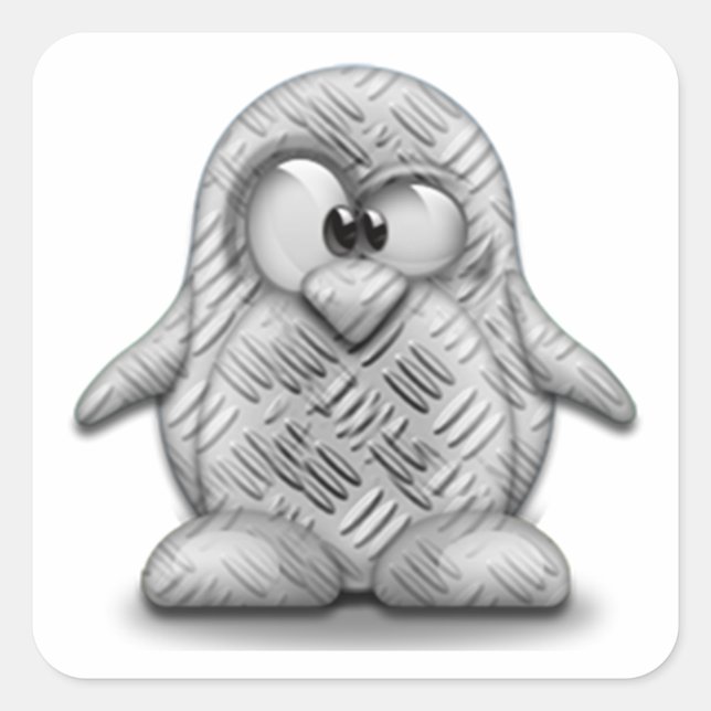 Adesivo Quadrado Tux de aço (Frente)