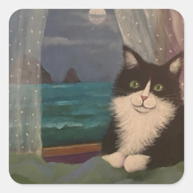 Adesivo Quadrado Tuxedo Moon (Frente)