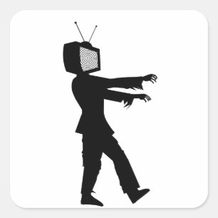 Adesivo Quadrado TV Zombie