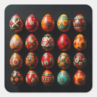 Adesivo Quadrado Twenty Warm Tone Easter Eggs