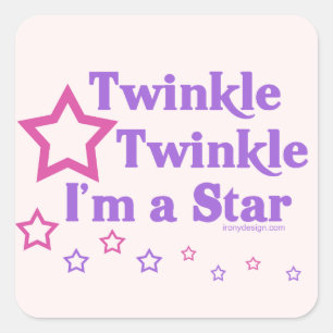 Adesivo Quadrado Twinkle Twinkle Eu sou uma Estrela