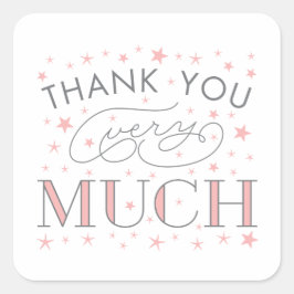 Adesivo Quadrado Twinkle Twinkle Muito Obrigado Star Sticker