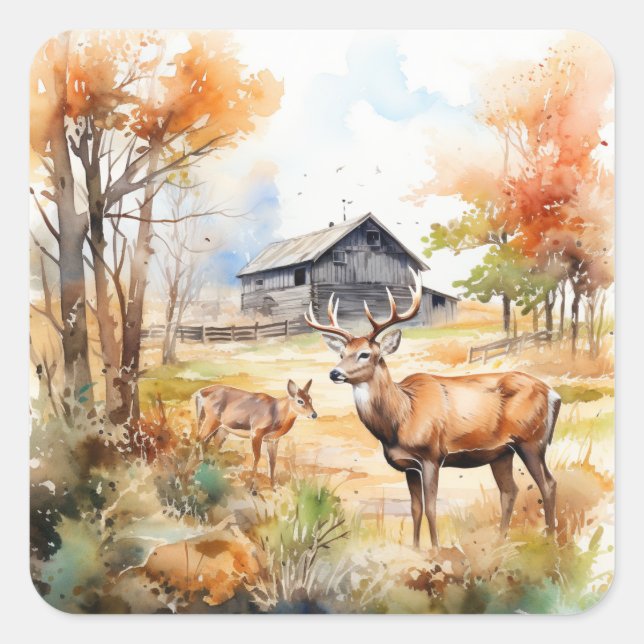 Adesivo Quadrado Two Deer (Frente)
