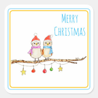 Adesivo Quadrado Two Little Birds  Square Sticker