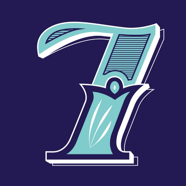 Adesivo Quadrado Type Art: Number Seven (Criador carregado)