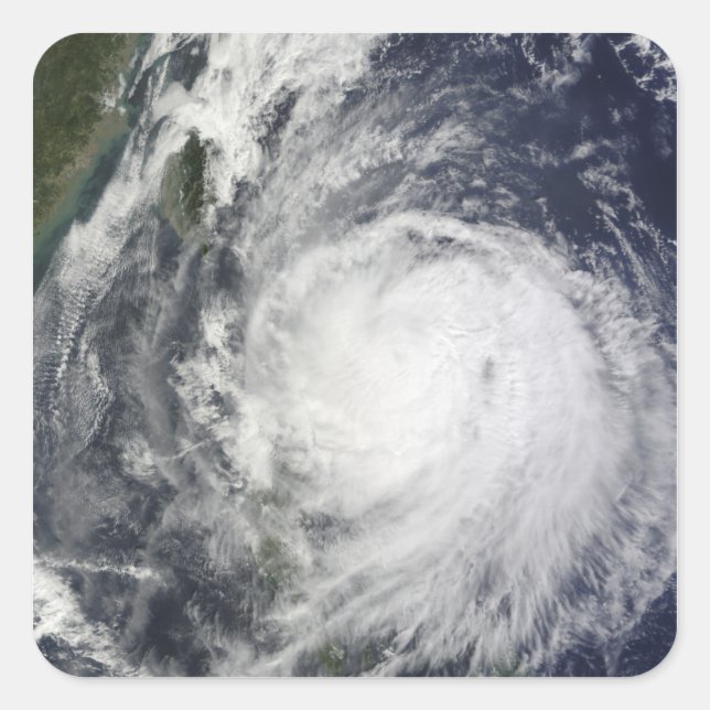 Adesivo Quadrado Typhoon Lupit das Filipinas (Frente)