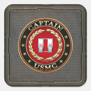 Adesivo Quadrado U.S. Fuzileiros navais: Captain (capitão) do USMC