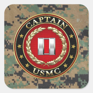 Adesivo Quadrado U.S. Fuzileiros navais: Captain (capitão) do USMC