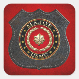 Adesivo Quadrado U.S. Fuzileiros navais: Major (major) do USMC [3D]