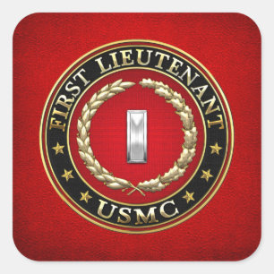 Adesivo Quadrado U.S. Fuzileiros navais: Primeiro tenente (USMC