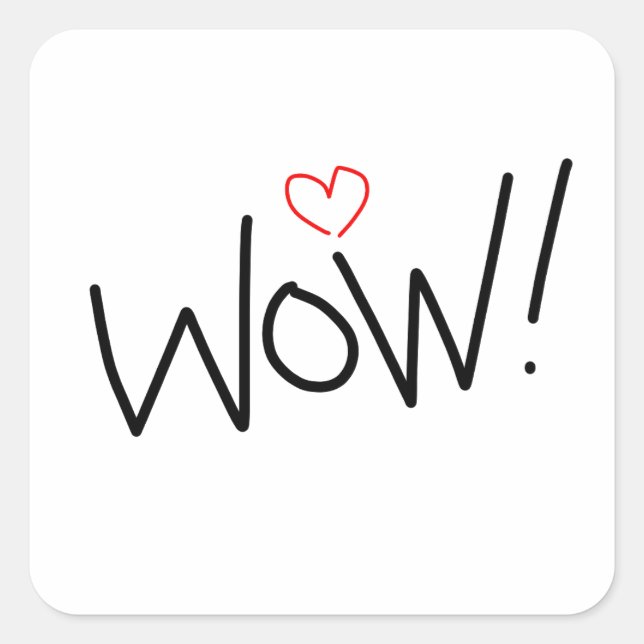 Adesivo Quadrado Uau! Adorei! (Frente)