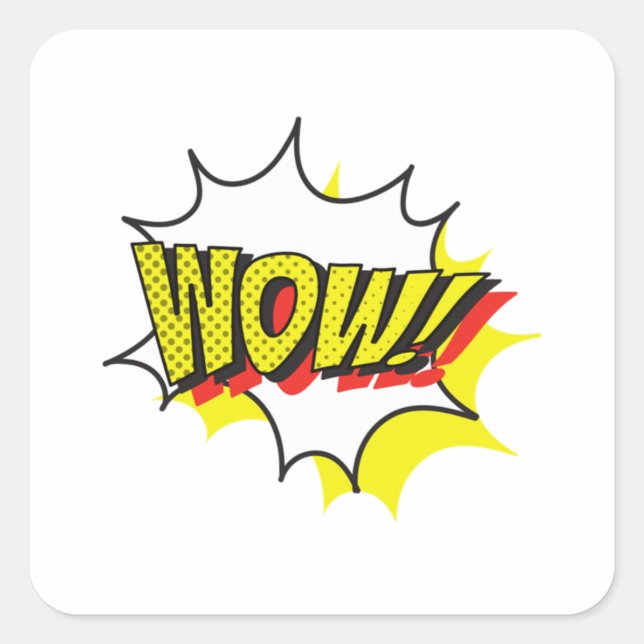 Adesivo Quadrado Uau dia livre Clássico (Frente)