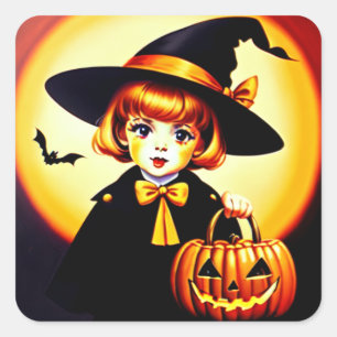 ADESIVO QUADRADO ~UAU! TRÁFICO OU TRATAMENTO HALLOWEEN ~