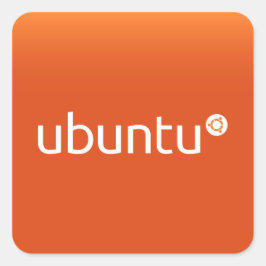 Adesivo Quadrado Ubuntu laranja grdiant