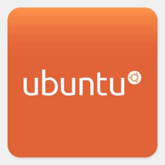 Adesivo Quadrado Ubuntu laranja grdiant