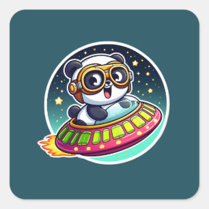 Adesivo Quadrado UFO Baby Panda