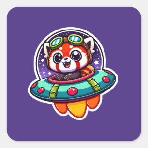 Adesivo Quadrado UFO Baby Red Panda
