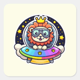 Adesivo Quadrado UFO Rainbow Lion