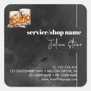 Adesivo Quadrado Uísque preto