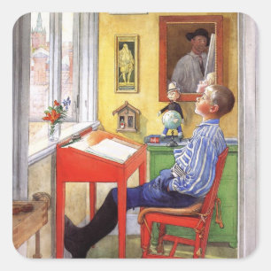 Adesivo Quadrado Ulf Fazendo O Trabalho De Casa