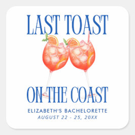 Adesivo Quadrado Última Brinde na Bachelorette Aperol Spritz