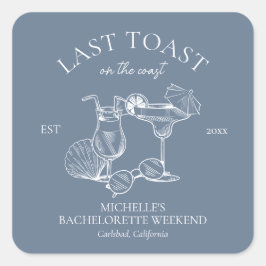 Adesivo Quadrado Última Torrada na Festa de Despedida da Costa da S