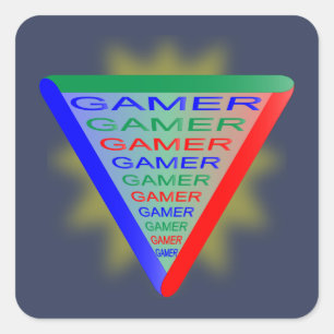 Adesivo Quadrado Ultimate Gamer 3 - Cores do sistema de jogos RGB
