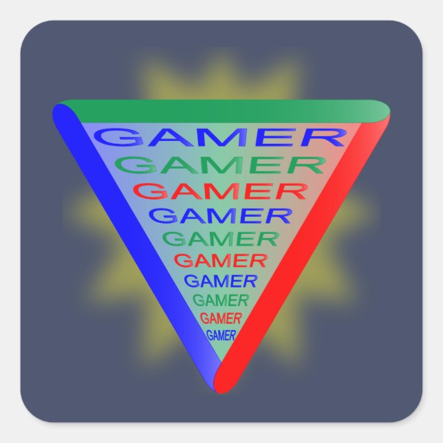 Adesivo Quadrado Ultimate Gamer 3 - Cores do sistema de jogos RGB (Frente)