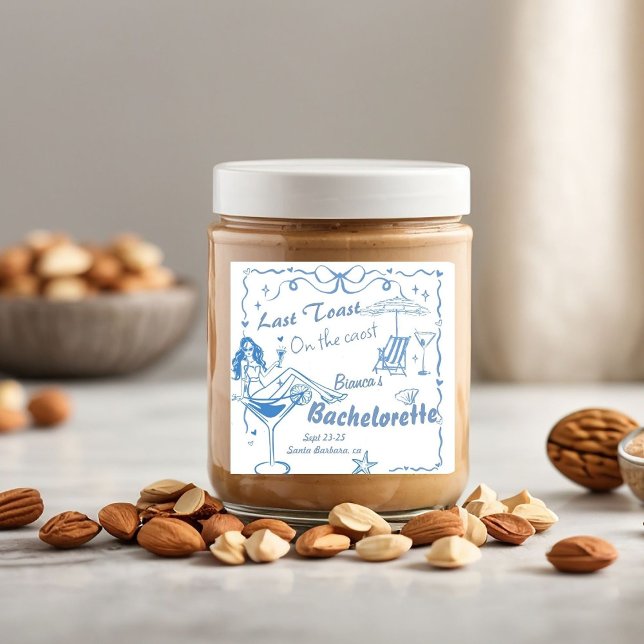 Adesivo Quadrado Último Brinde Desenhado À Mão Na Baquelorete Coste (Criador carregado)