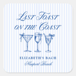 Adesivo Quadrado Último brinde na costa Elegante Arcos Desenhados