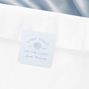 Adesivo Quadrado Último Brinde na Festa de Solteira na Praia da Cos