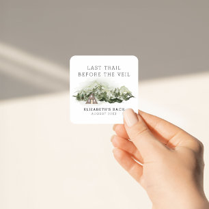 Adesivo Quadrado Último Trilha Antes do Véu de Solteira Fim de Sema