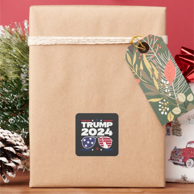 Adesivo Quadrado Ultra Maga King Trump 2024 (Feriado)