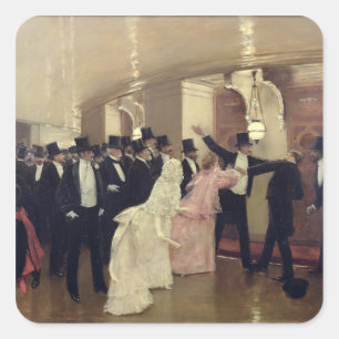 Adesivo Quadrado Um argumento nos corredores da ópera, 1889