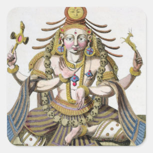 Adesivo Quadrado Um aspecto de Shiva, 'da viagem Indes auxiliar e