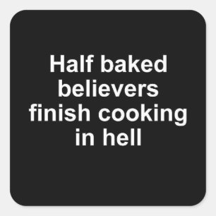 Adesivo Quadrado Um autocolante de crentes cozidos
