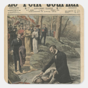 Adesivo Quadrado Um baptismo adventista no La Marne